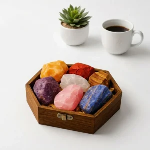 7 Chakra Healing Crystal Set – Energy Balance Kit with Wooden Box