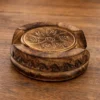 Intricate carved wooden coaster holder_2