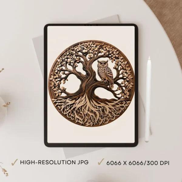 Tree of Life Owl Digital Download – Printable Wall Art