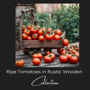Ripe Tomatoes in Rustic Wooden collection