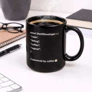 Developer Life Coffee Mug – Code Debug Repeat | Gift for Programmers & Gamers
