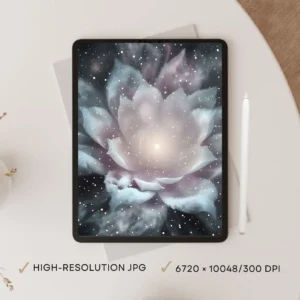 Cosmic Lotus Printable – Pastel Wall Art Download