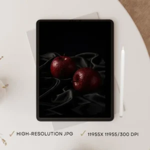 Shadows in Harmony: Red Apple Duo (Printable Wall Art)