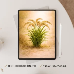 Rice Plant Printable Wall Art | Calm Minimal Nature Download