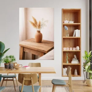 Neutral Pampas Grass Canvas Print (in), Minimal Rustic Vase Wall Art, Boho Home Decor