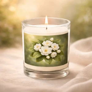 Natural Soy Wax Candle in White Glass Jar