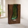 Wooden Glass Flower Vase Solid Wood Glass Vase Home Decor_3