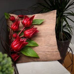 Roselle Bloom Botanical Pillow – Natural Herbal Aesthetic