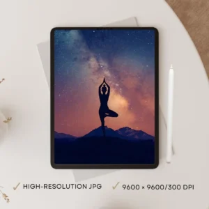 Galaxy Meditation Yoga Wall Art Printable – Instant Download