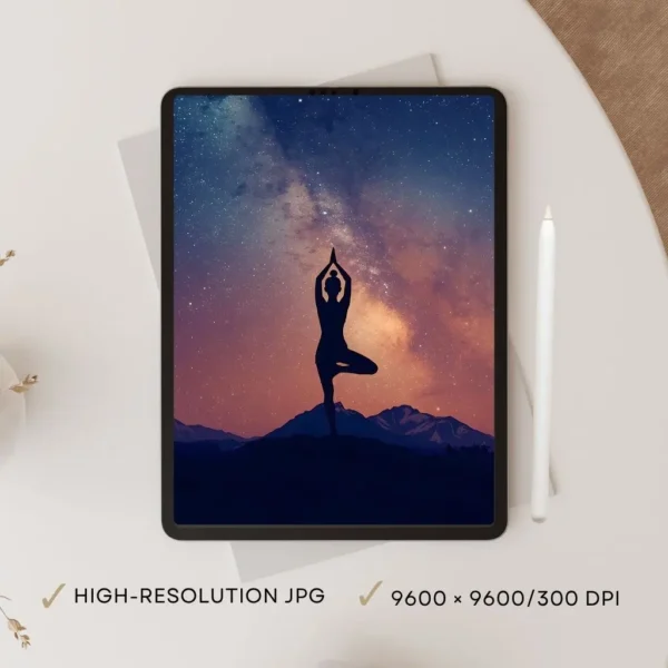 Galaxy Meditation Yoga Wall Art Printable – Instant Download