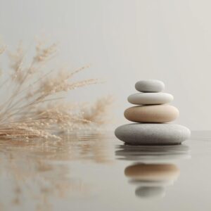Zen Stone Wall Art • Minimal Spa Decor
