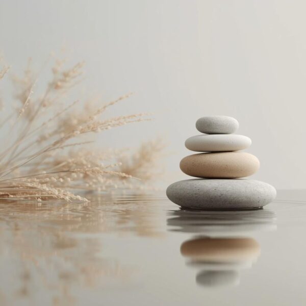 Zen Stone Wall Art • Minimal Spa Decor
