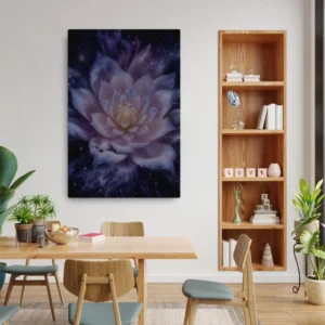 Celestial Elegance: High-Definition Dark Botanical Galaxy Canvas