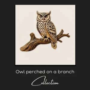 Owl perched on a branch  collection