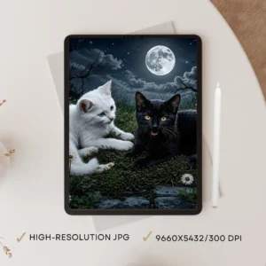 Mystical Cat Printable Wall Art for Gothic Home Decor