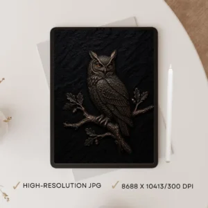 Majestic Solitary Owl Digital Download (Ultra-High Resolution 10K Printable)