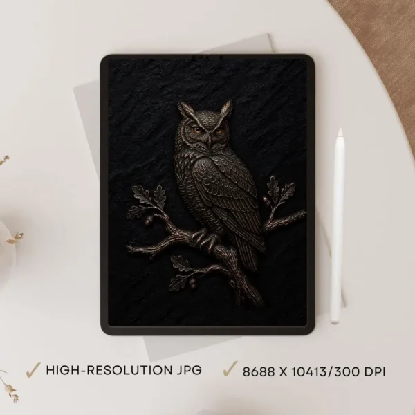 Majestic Solitary Owl Digital Download (Ultra-High Resolution 10K Printable)