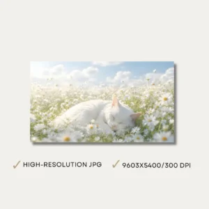 Minimalist Cat & Daisy – Printable Decor & DIY File