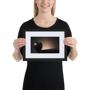 Dark Apple Wall Art Print – Moody Gothic Still Life Framed Matte Poster